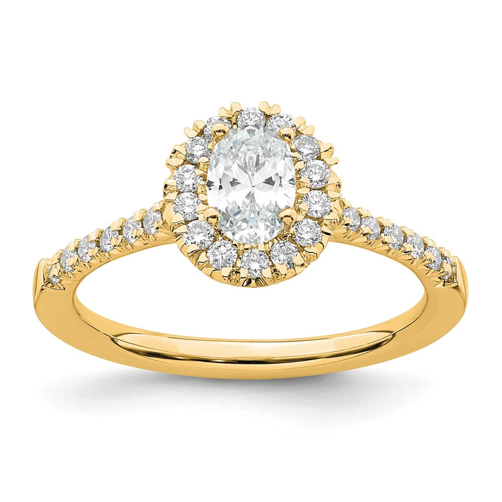 Oval Halo Diamond Semi-mount Engagement Rings