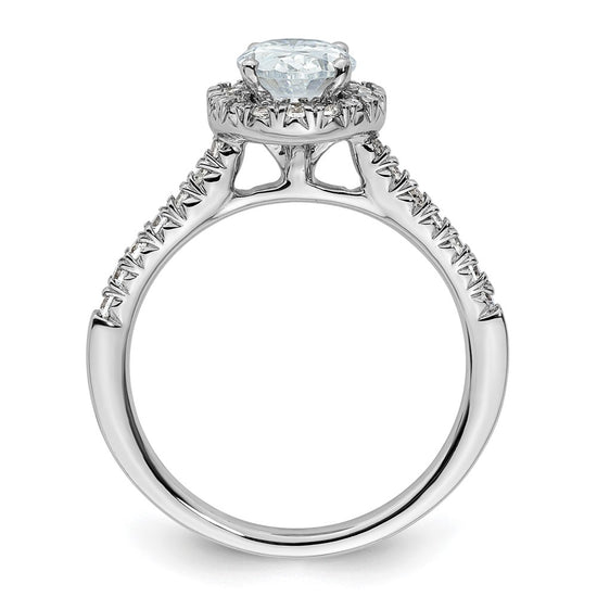 Oval Halo Diamond Semi-mount Engagement Rings