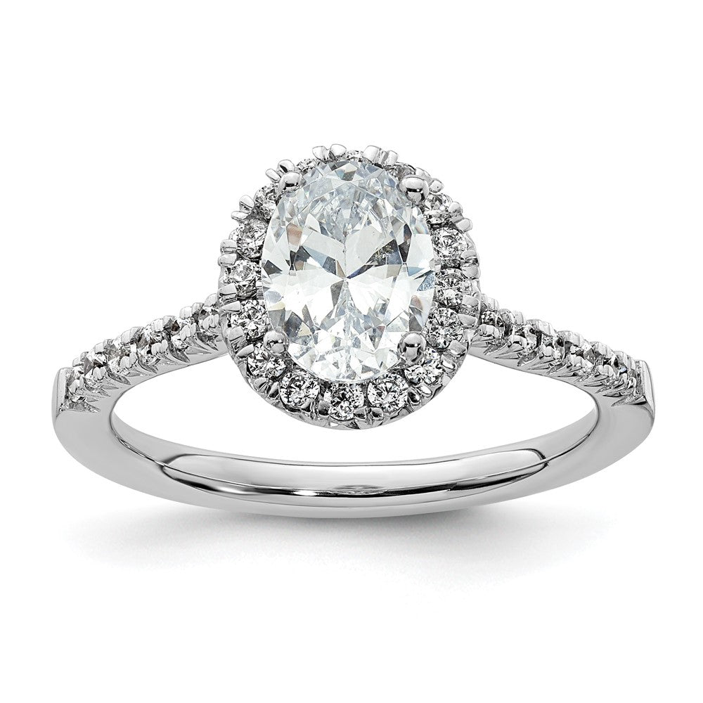 Oval Halo Diamond Semi-mount Engagement Rings