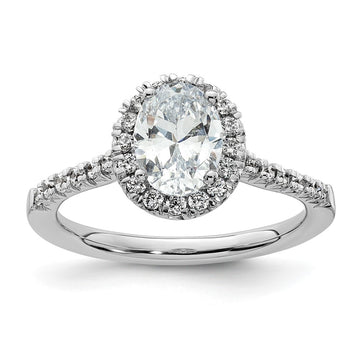 Oval Halo Diamond Semi-mount Engagement Rings