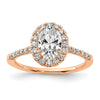 Oval Halo Diamond Semi-mount Engagement Rings