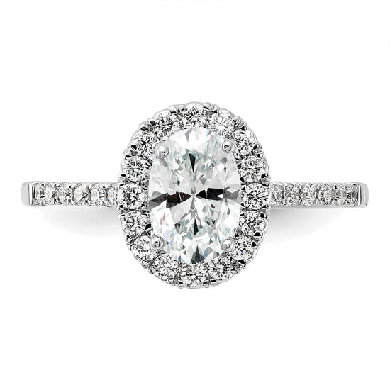 Oval Halo Diamond Semi-mount Engagement Rings