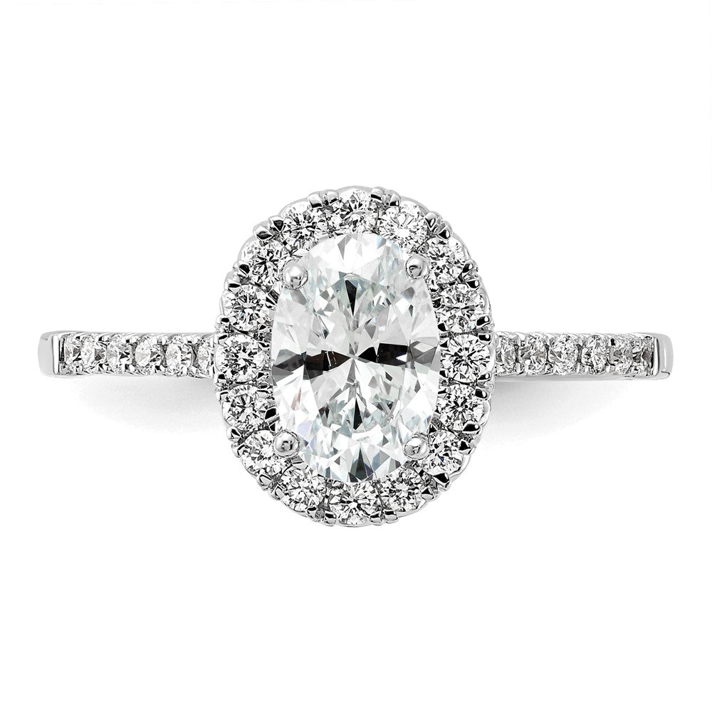Oval Halo Diamond Semi-mount Engagement Rings
