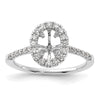 Oval Halo Diamond Semi-mount Engagement Rings
