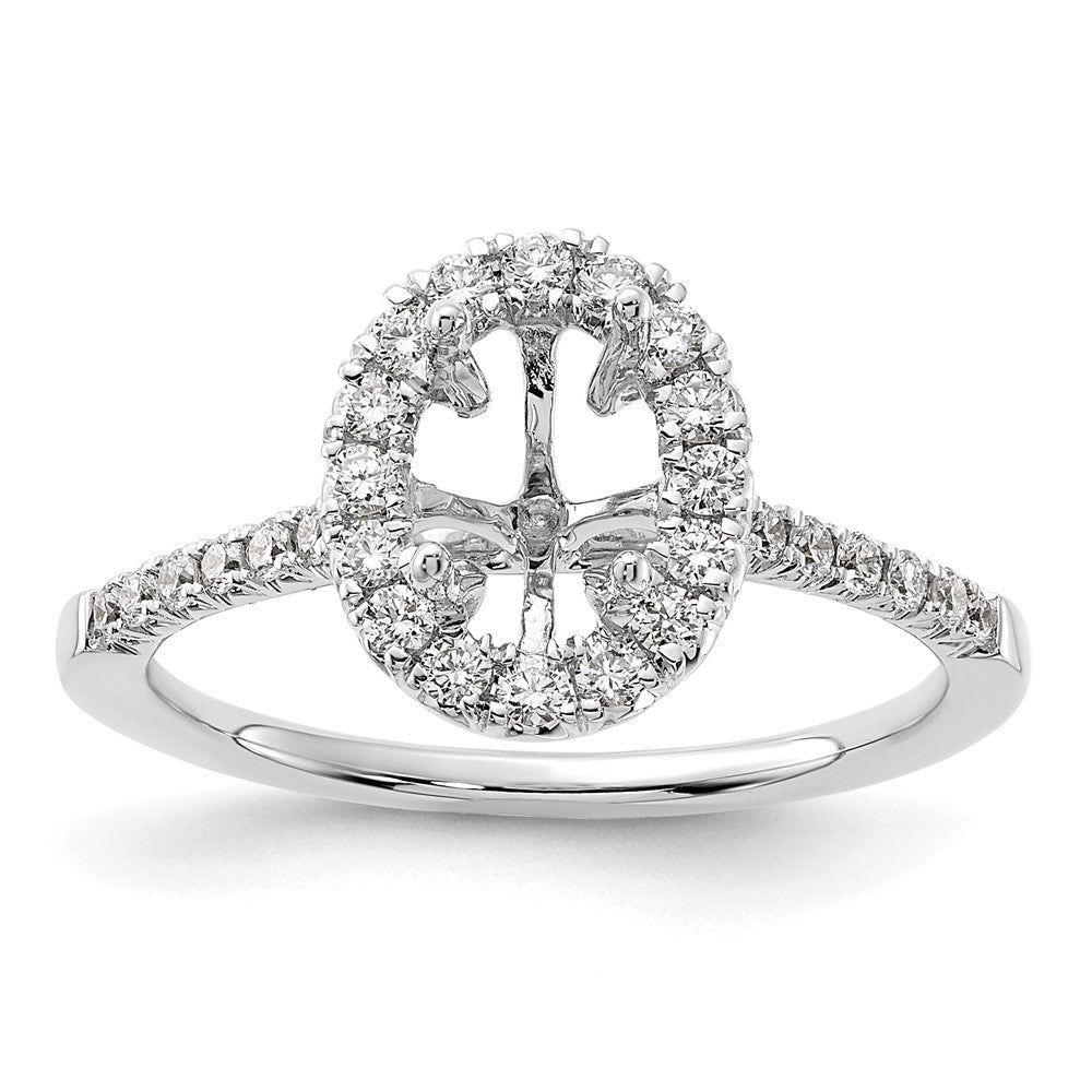 Oval Halo Diamond Semi-mount Engagement Rings