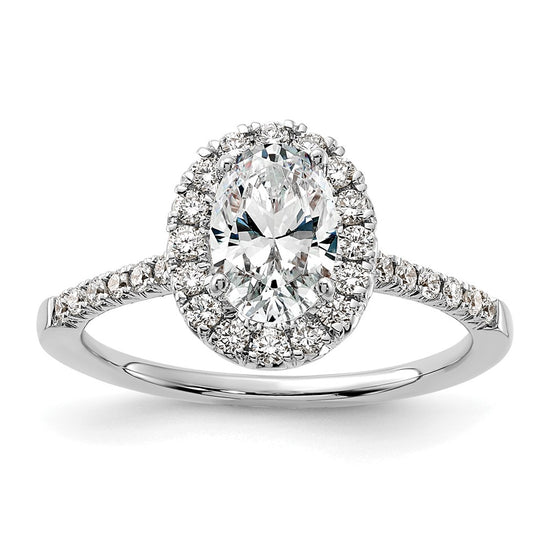 Oval Halo Diamond Semi-mount Engagement Rings