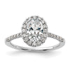 Oval Halo Diamond Semi-mount Engagement Rings