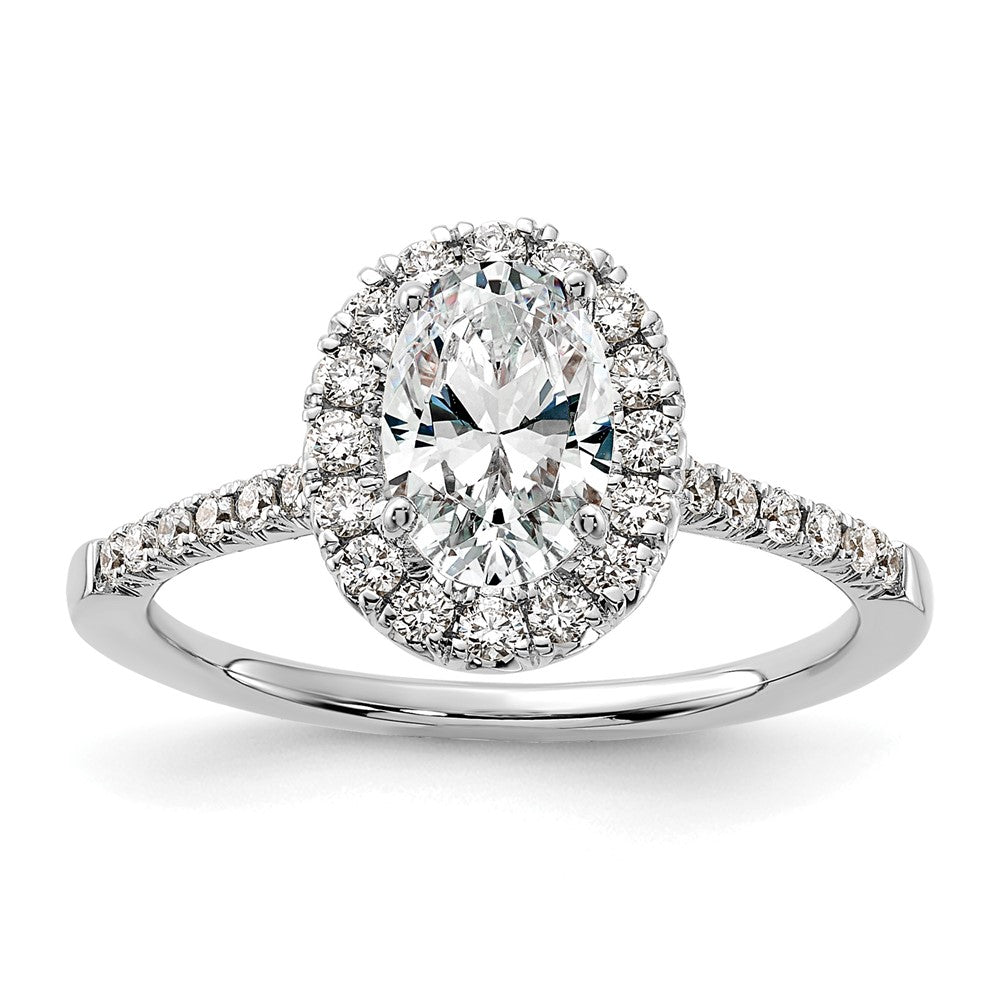 Oval Halo Diamond Semi-mount Engagement Rings