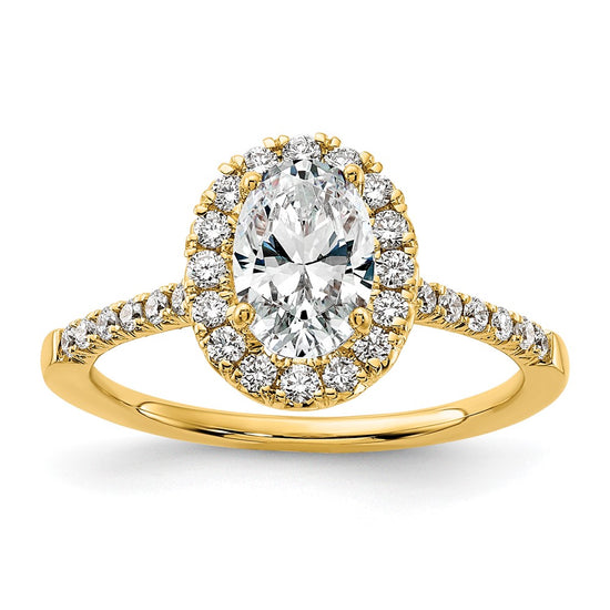 Oval Halo Diamond Semi-mount Engagement Rings