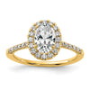 Oval Halo Diamond Semi-mount Engagement Rings
