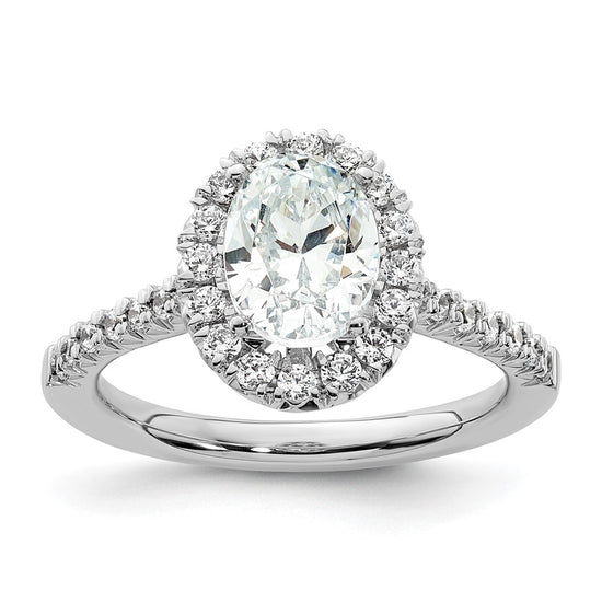 Oval Halo Diamond Semi-mount Engagement Rings