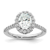 Oval Halo Diamond Semi-mount Engagement Rings