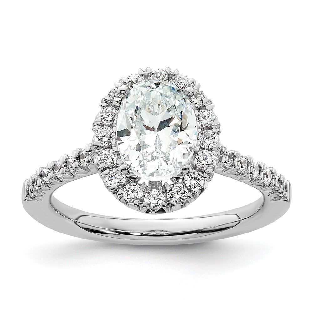 Oval Halo Diamond Semi-mount Engagement Rings