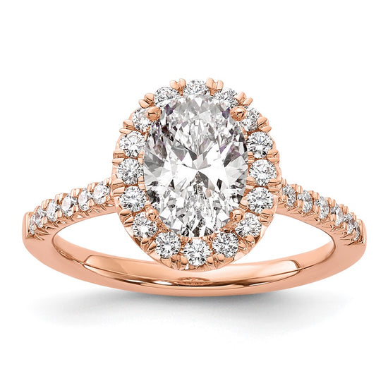 Oval Halo Diamond Semi-mount Engagement Rings