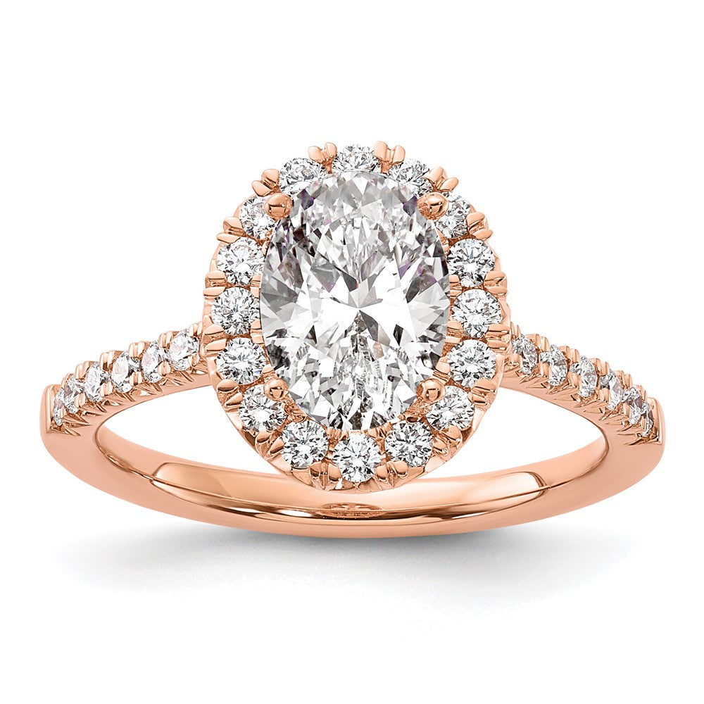 Oval Halo Diamond Semi-mount Engagement Rings