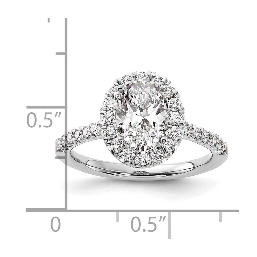 Oval Halo Diamond Semi-mount Engagement Rings
