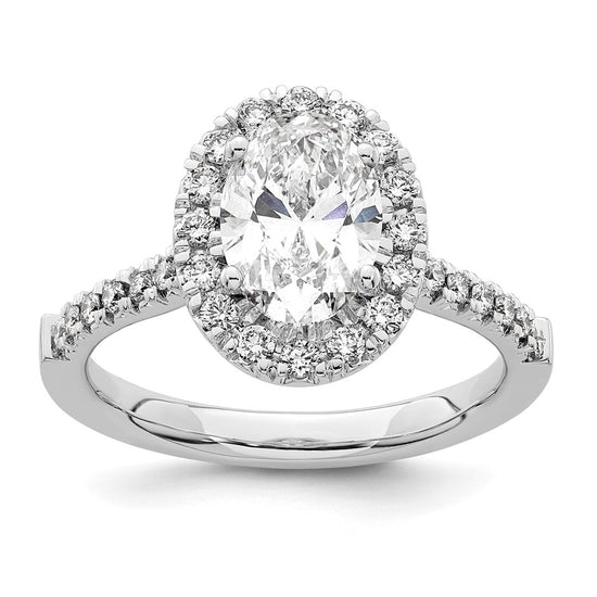 Oval Halo Diamond Semi-mount Engagement Rings