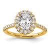 Oval Halo Diamond Semi-mount Engagement Rings