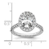 Oval Halo Diamond Semi-mount Engagement Rings