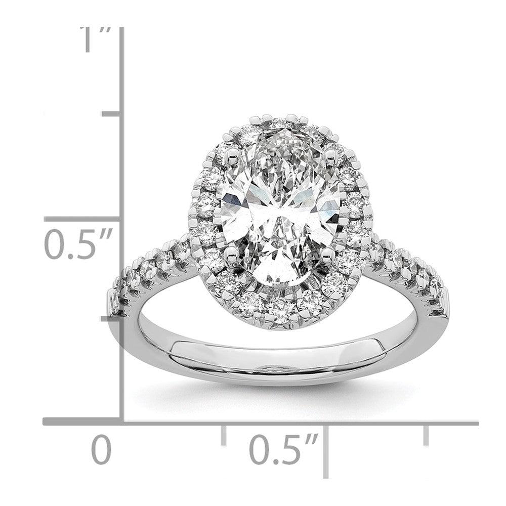 Oval Halo Diamond Semi-mount Engagement Rings