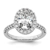 Oval Halo Diamond Semi-mount Engagement Rings