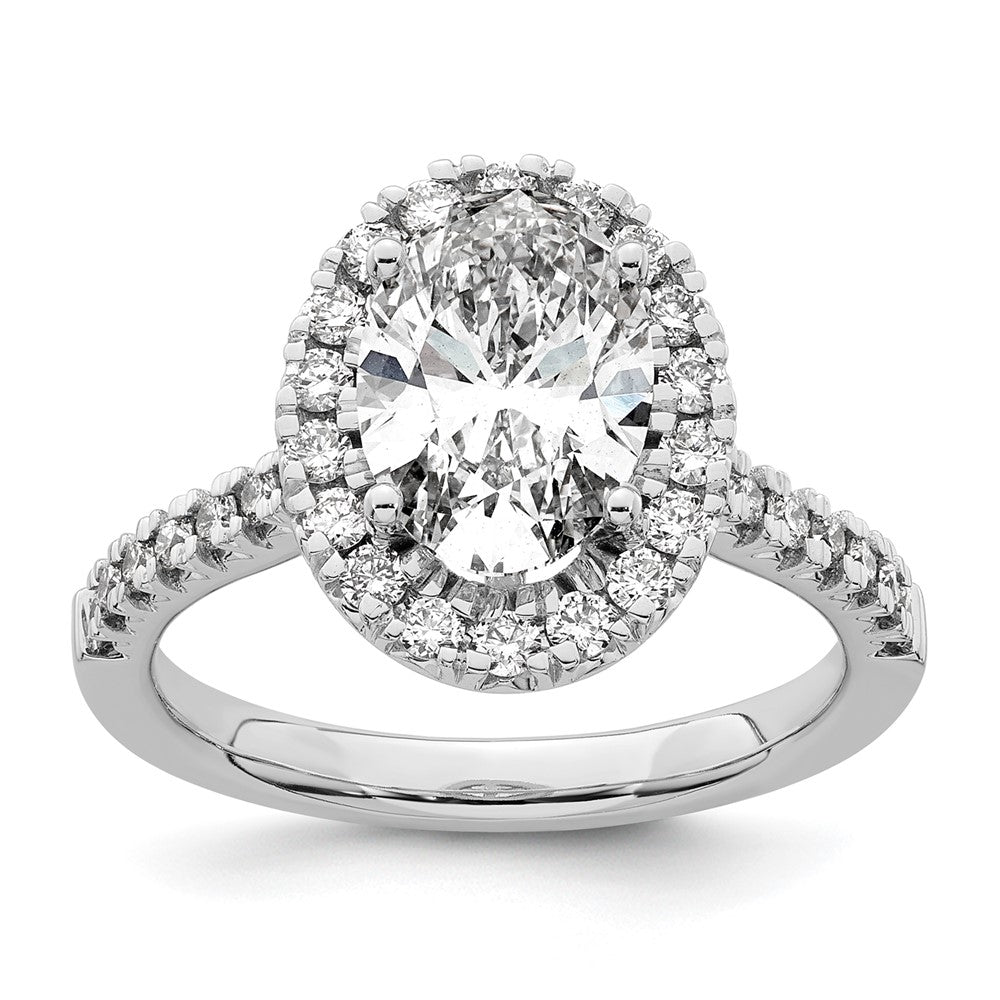 Oval Halo Diamond Semi-mount Engagement Rings