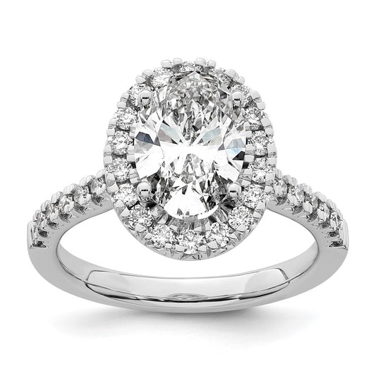 Oval Halo Diamond Semi-mount Engagement Rings