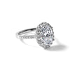 14kw Lab Grown VS/SI+ G+ Dia Oval Halo Semi-mount Engagement Ring