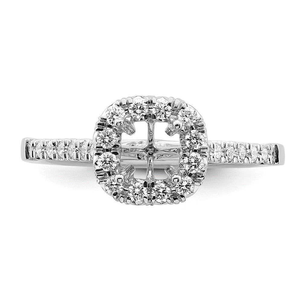 Cushion Halo Diamond Semi-mount Engagement Rings