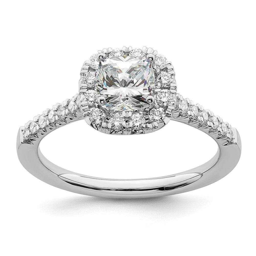 Cushion Halo Diamond Semi-mount Engagement Rings