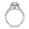 Cushion Halo Diamond Semi-mount Engagement Rings