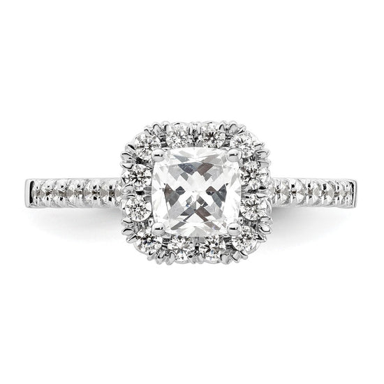 Cushion Halo Diamond Semi-mount Engagement Rings