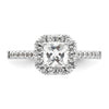 Cushion Halo Diamond Semi-mount Engagement Rings