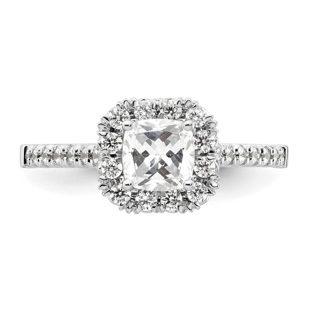 Cushion Halo Diamond Semi-mount Engagement Rings