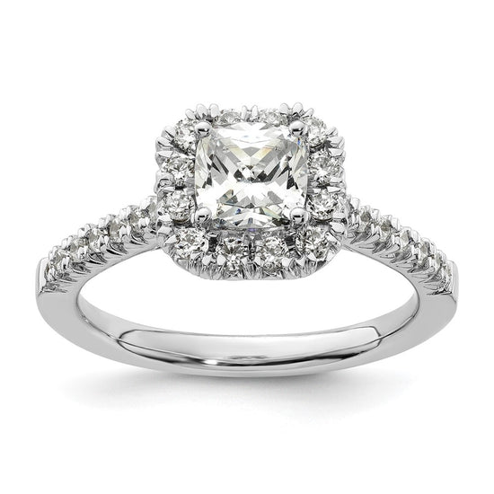 Cushion Halo Diamond Semi-mount Engagement Rings