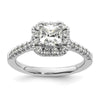 Cushion Halo Diamond Semi-mount Engagement Rings