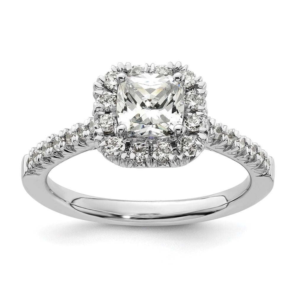 Cushion Halo Diamond Semi-mount Engagement Rings