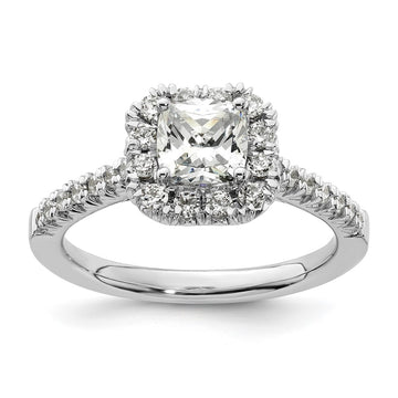 Cushion Halo Diamond Semi-mount Engagement Rings