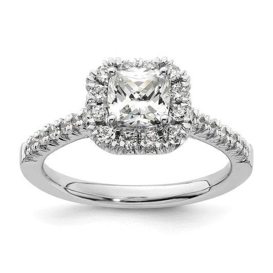 Cushion Halo Diamond Semi-mount Engagement Rings