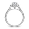 Cushion Halo Diamond Semi-mount Engagement Rings