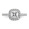 Cushion Halo Diamond Semi-mount Engagement Rings