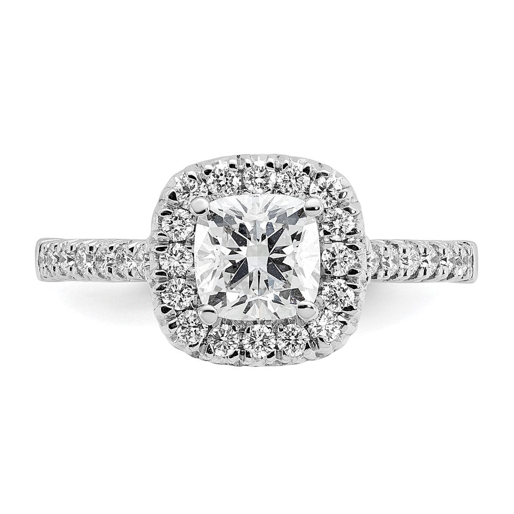 Cushion Halo Diamond Semi-mount Engagement Rings