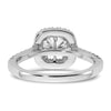 Cushion Halo Diamond Semi-mount Engagement Rings