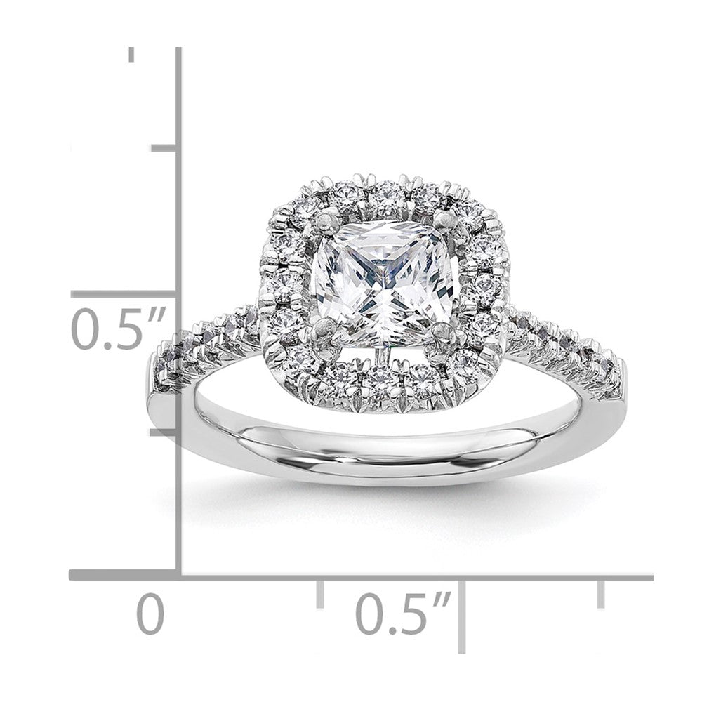 Cushion Halo Diamond Semi-mount Engagement Rings