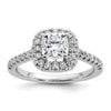 Cushion Halo Diamond Semi-mount Engagement Rings