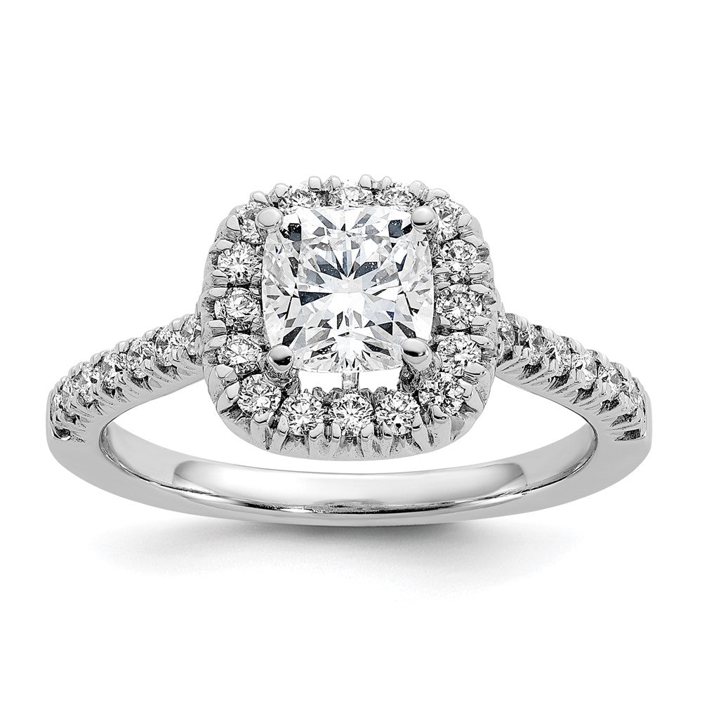 Cushion Halo Diamond Semi-mount Engagement Rings