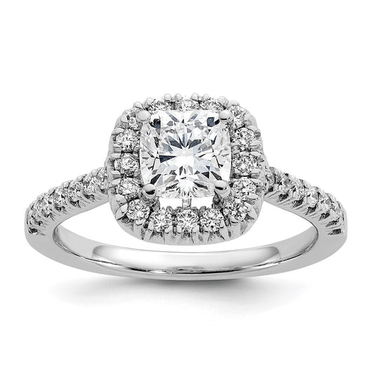 Cushion Halo Diamond Semi-mount Engagement Rings