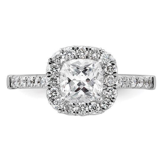 Cushion Halo Diamond Semi-mount Engagement Rings