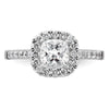 Cushion Halo Diamond Semi-mount Engagement Rings