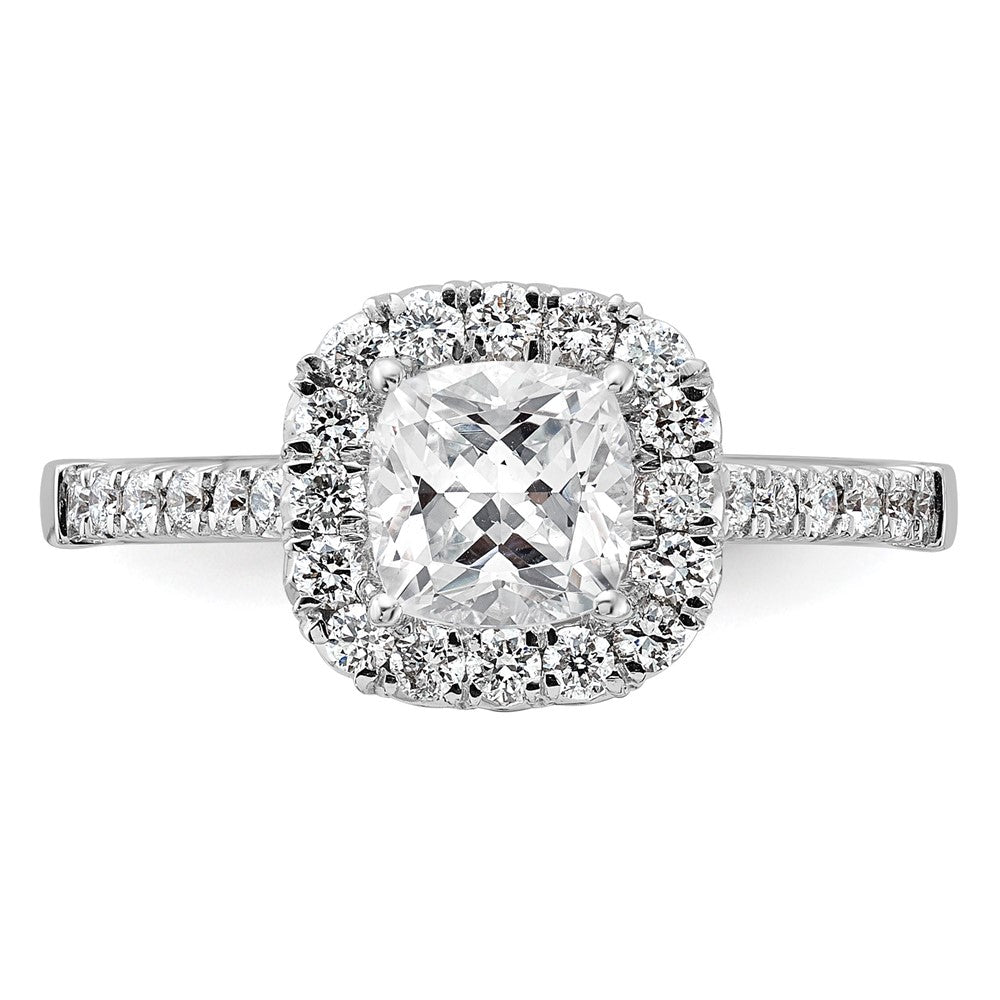 Cushion Halo Diamond Semi-mount Engagement Rings